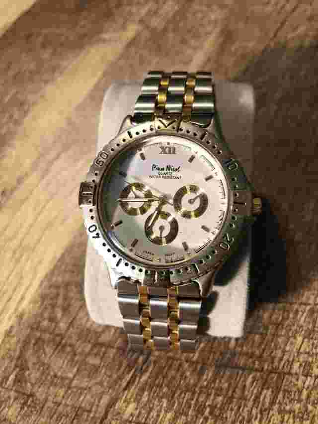Vintage Pierre Nicol Men’s Watch Stainless Steel Quartz WristWatch PARTS REPAIR