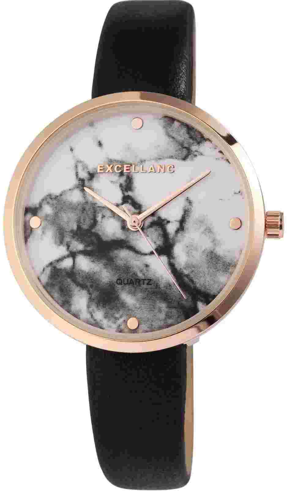 Watch Women's Wristwatch Bracelet Faux Leather Gold Rose White Black Noble