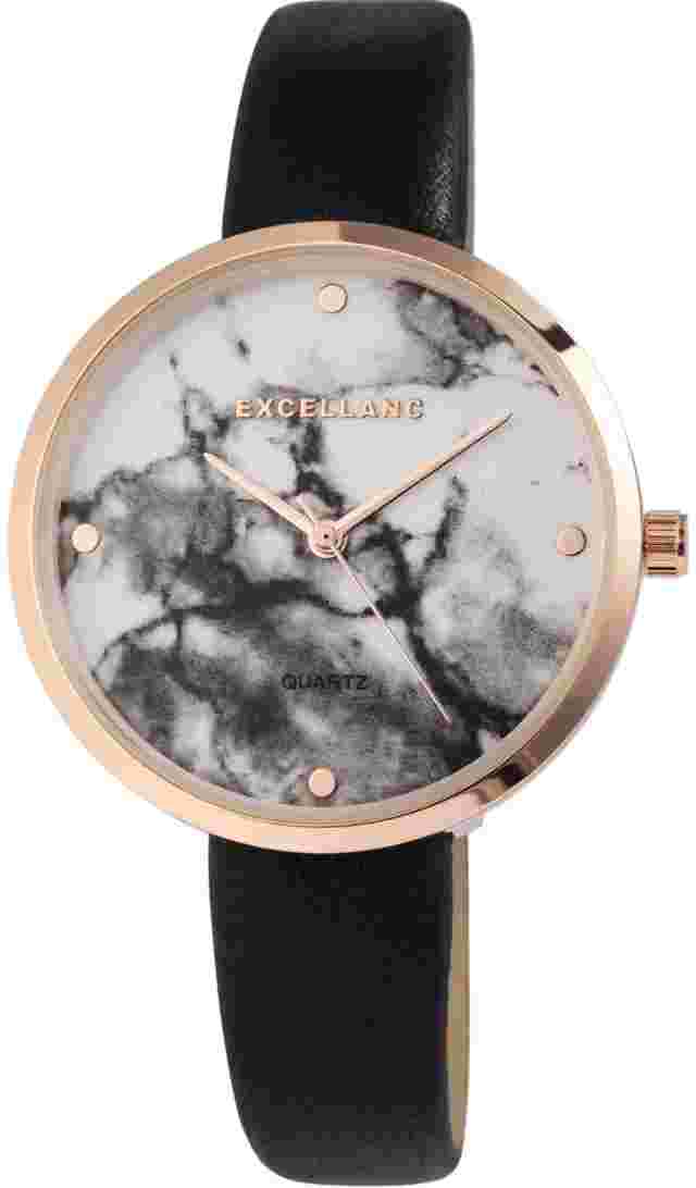 Watch Women's Wristwatch Bracelet Faux Leather Gold Rose White Black Noble