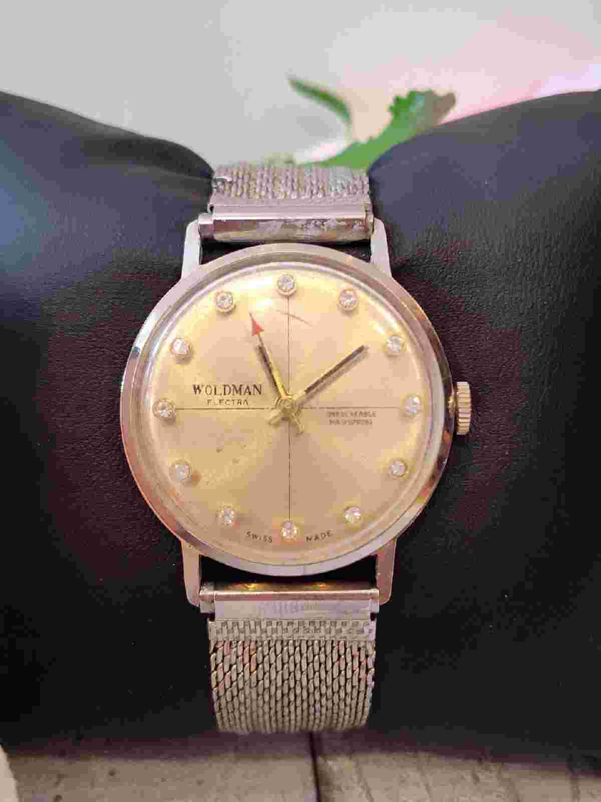 VINTAGE WOLDMAN ELECTRA SWISS WRISTWATCH UNBREAKABLE MAINSPRING