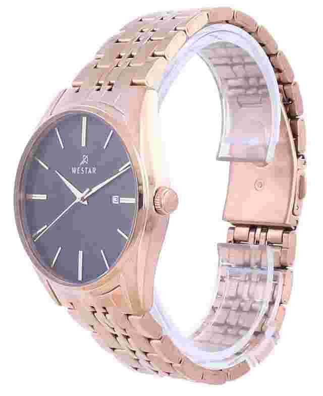 Westar Black Dial Rose Gold Tone Stainless Steel 50210 PPN 603 Men's Watch