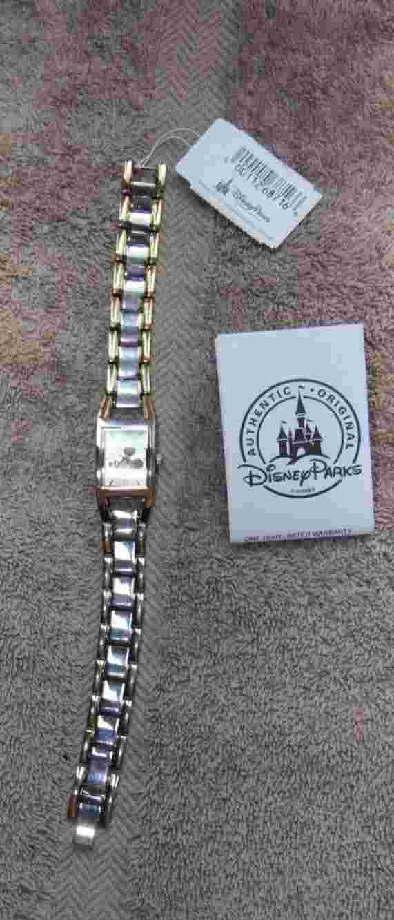 Disney Parks Women's Mickey Mouse Bracelet Silver/Gold Tone Quartz Watch NEW