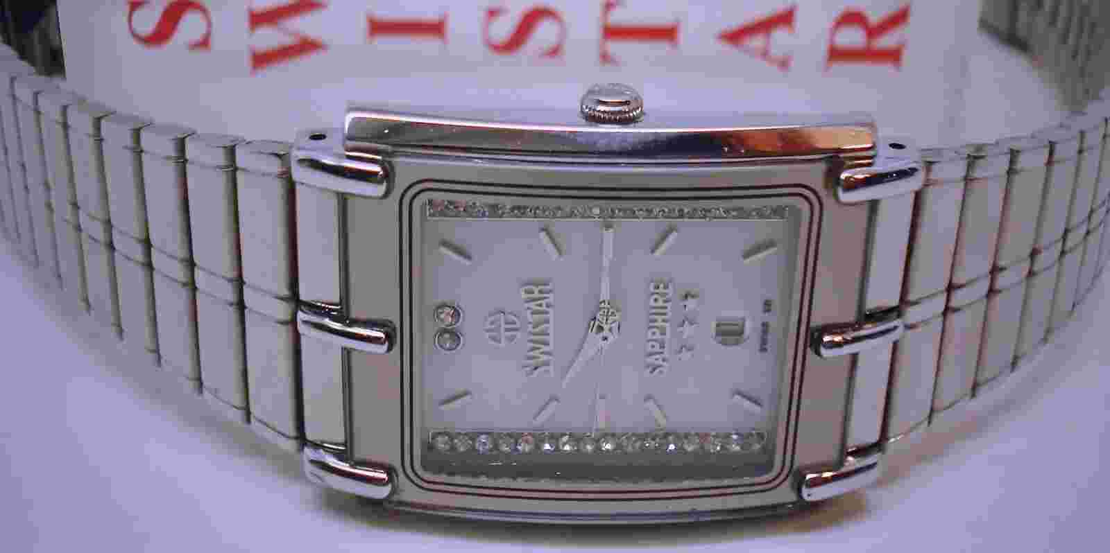 Swistar 559582L Ladie's Precision Quartz White Dial and Silver tone Watch