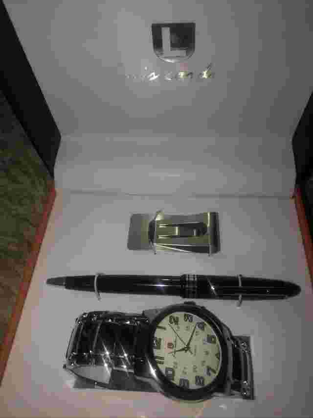 Luis Cardini Watch, Pen, and Money Clip Gift Set - New