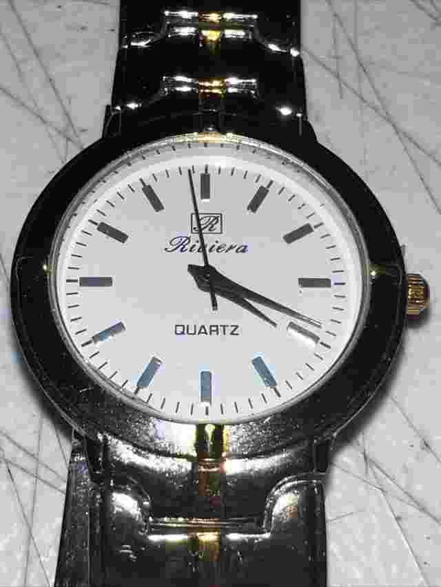 Riviera Women's Quartz Battery Watch Gold Silver Tone Case Band