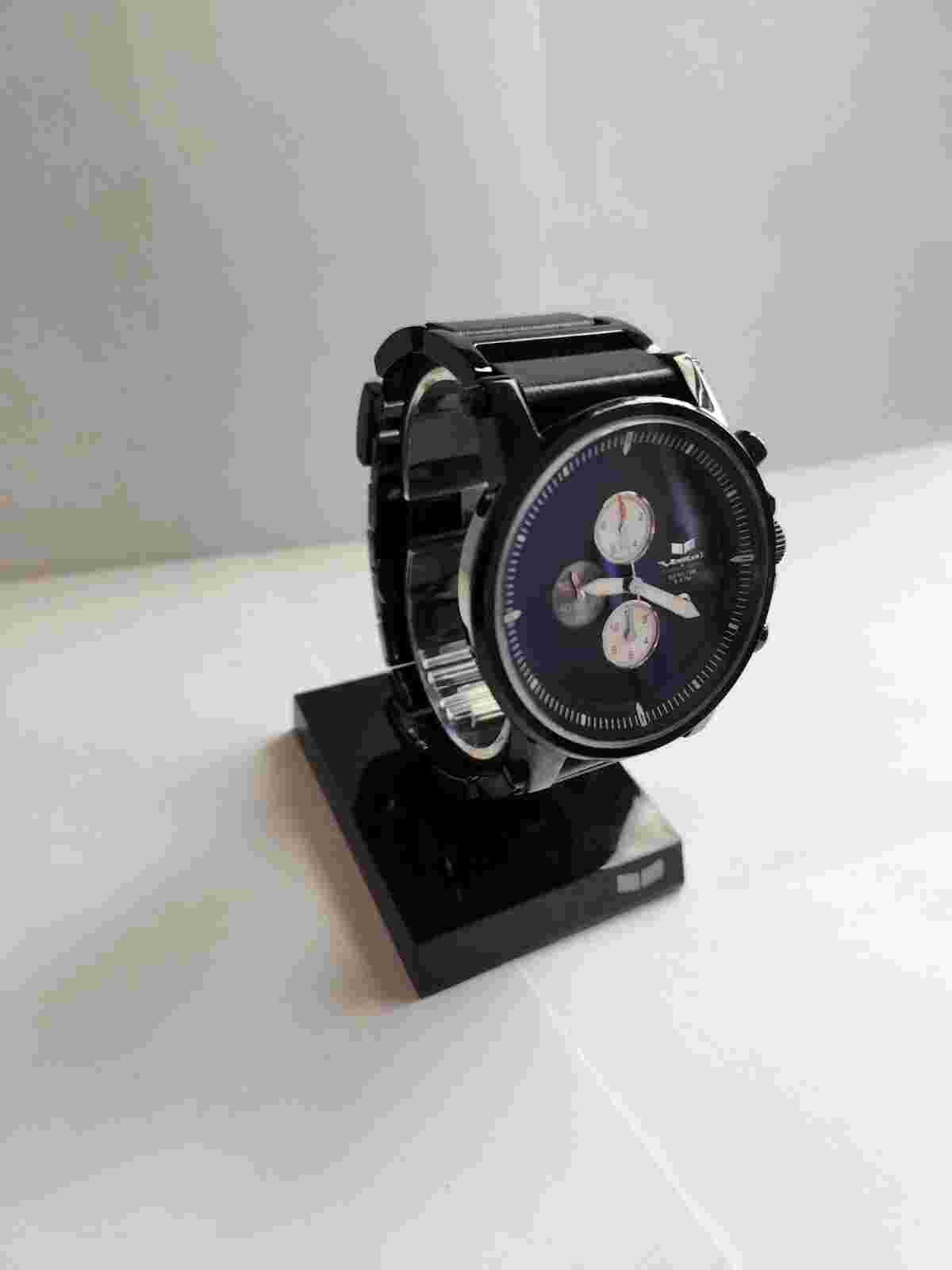 🔥🚨Vintage Vestal Plexi Black Leather Designer Luxury Watch Rare! EUC 2000s