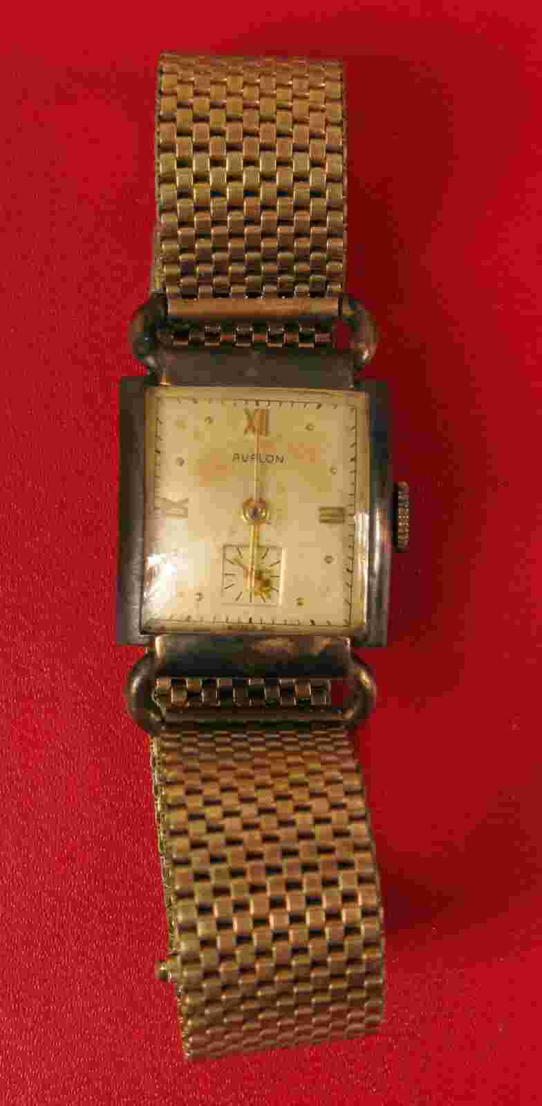 VINTAGE TRENCH STYLE MILITARY TANK WATCH AVALON MECHANICAL WATCH NOT WORKING !!