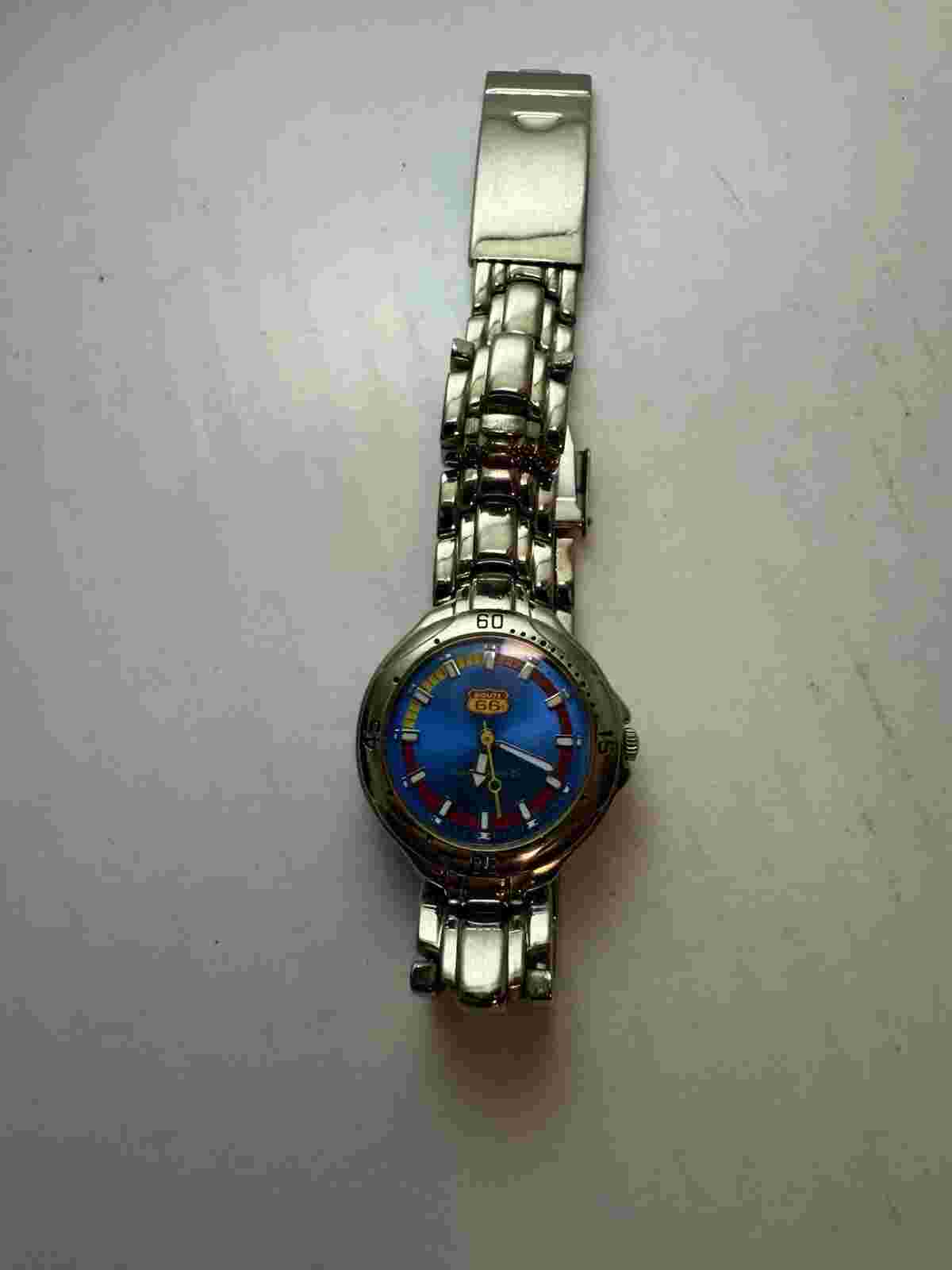 ROUTE 66 Clothing Co Since 1926 Unisex Quartz Watch Silver Tone New Battery EUC!