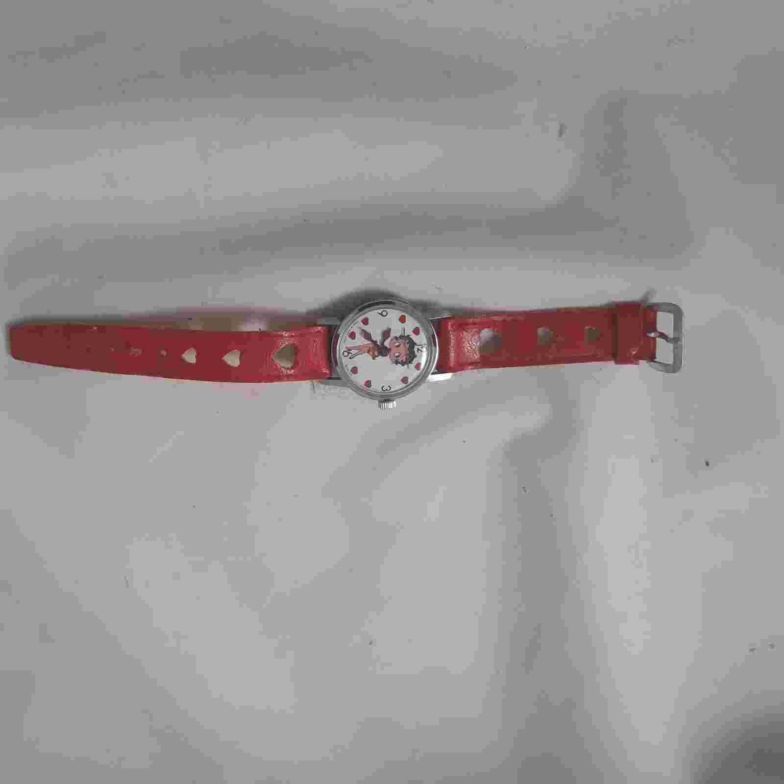 Betty Boop Red Hearts  Wrist Watch With Red Hearts Band Hong Kong Non-Working