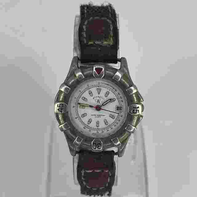 Wrangler Analog Watch Gray Brown Buckle Band Date Indicator NEW BATTERY RUNS!