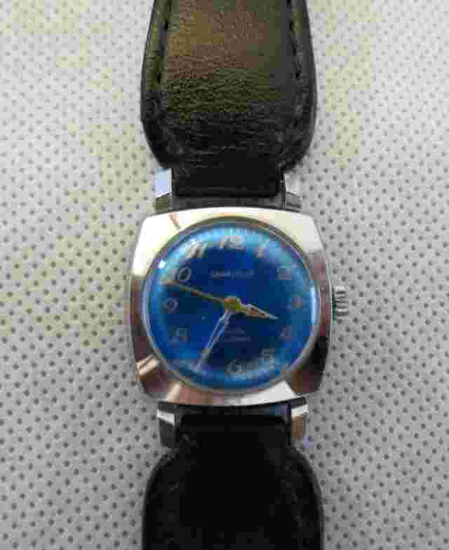 Bulova Caravelle Women's 17 Jewel N3 Blue Face Watch Western Black Leather Band