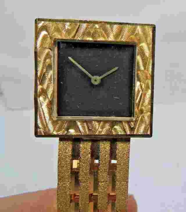 NOS Antique Vintage 1950's GARON Womens Wrist Watch Brown Dial 17j VEGAS Box 105