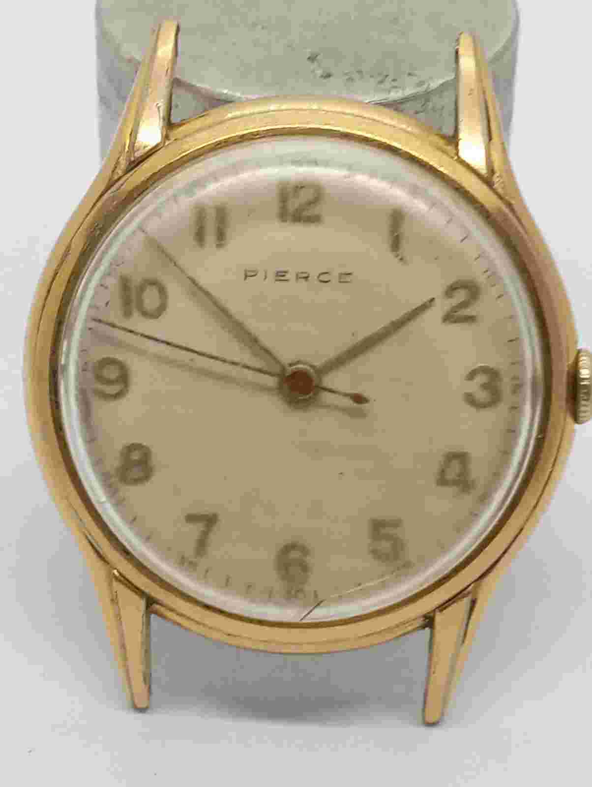 VINTAGE Swiss France PIERCE gold Plated G10 Watch Great Movement Fancy Case