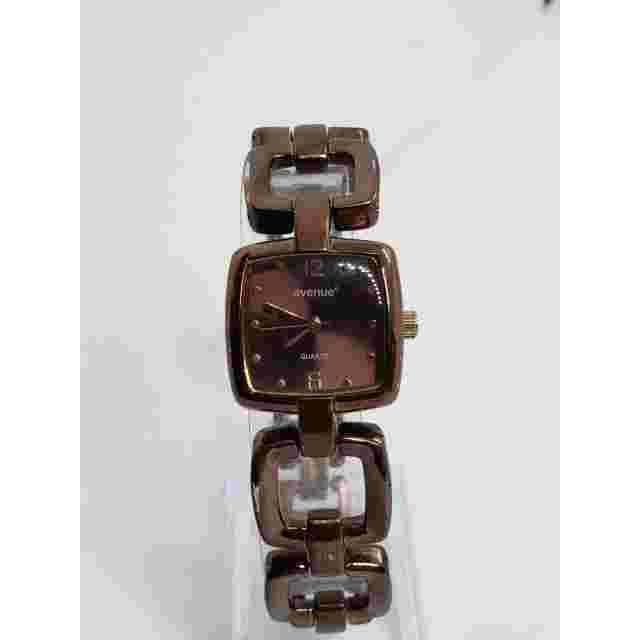 Avenue women's watch #KR1103. Square dark brown iridescent face. Ringlet band