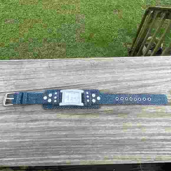 Mudd Denim Look Watch with Crystals 6.5” Wrist.