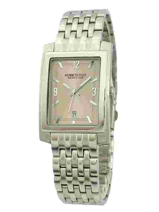 Kenneth Cole KC3590 Rectangular Grey Dial Stainless Steel Links Bracelet Watch