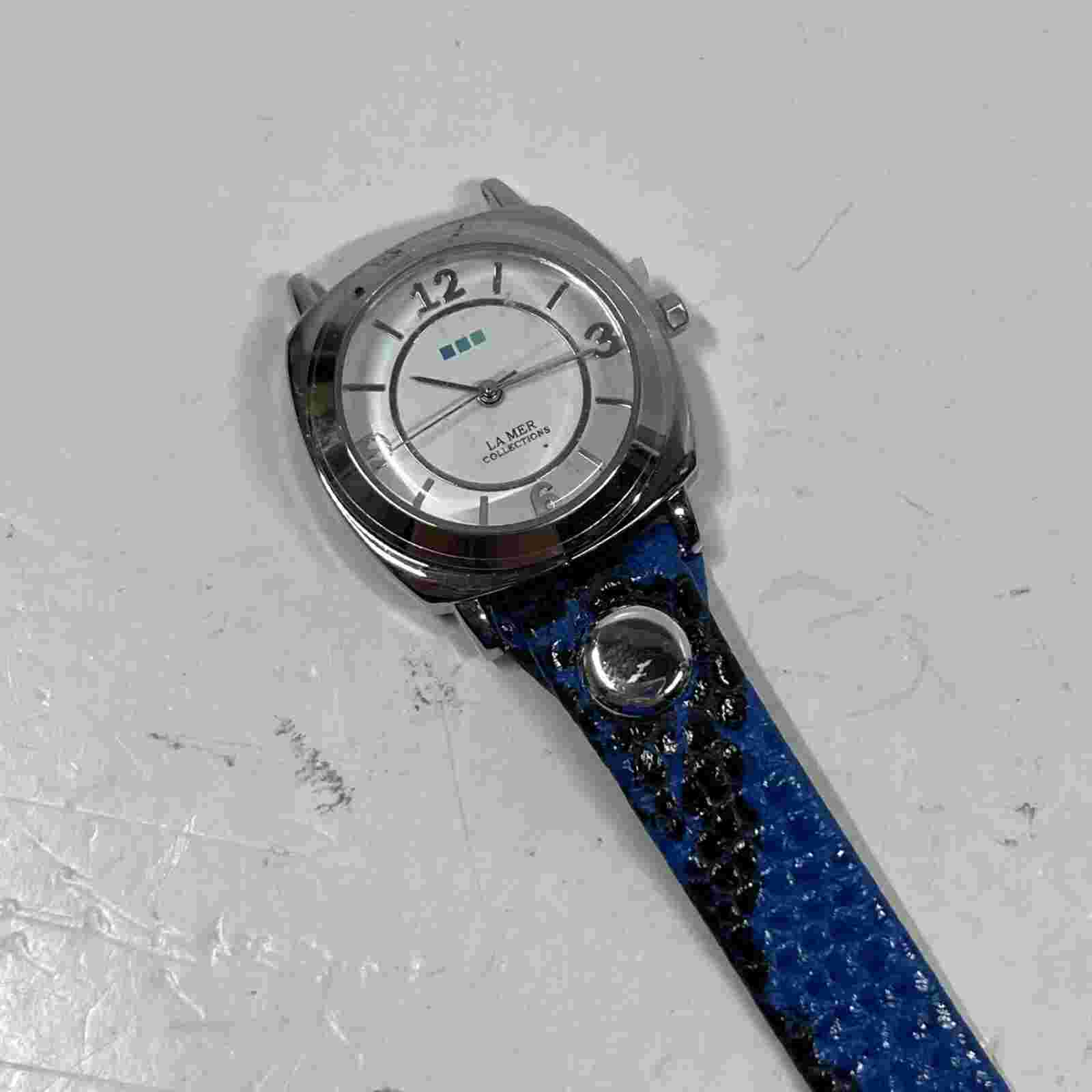 (BROKEN) La Mer Collections Watch Women Wristwatch Triple Wrap Blue Black