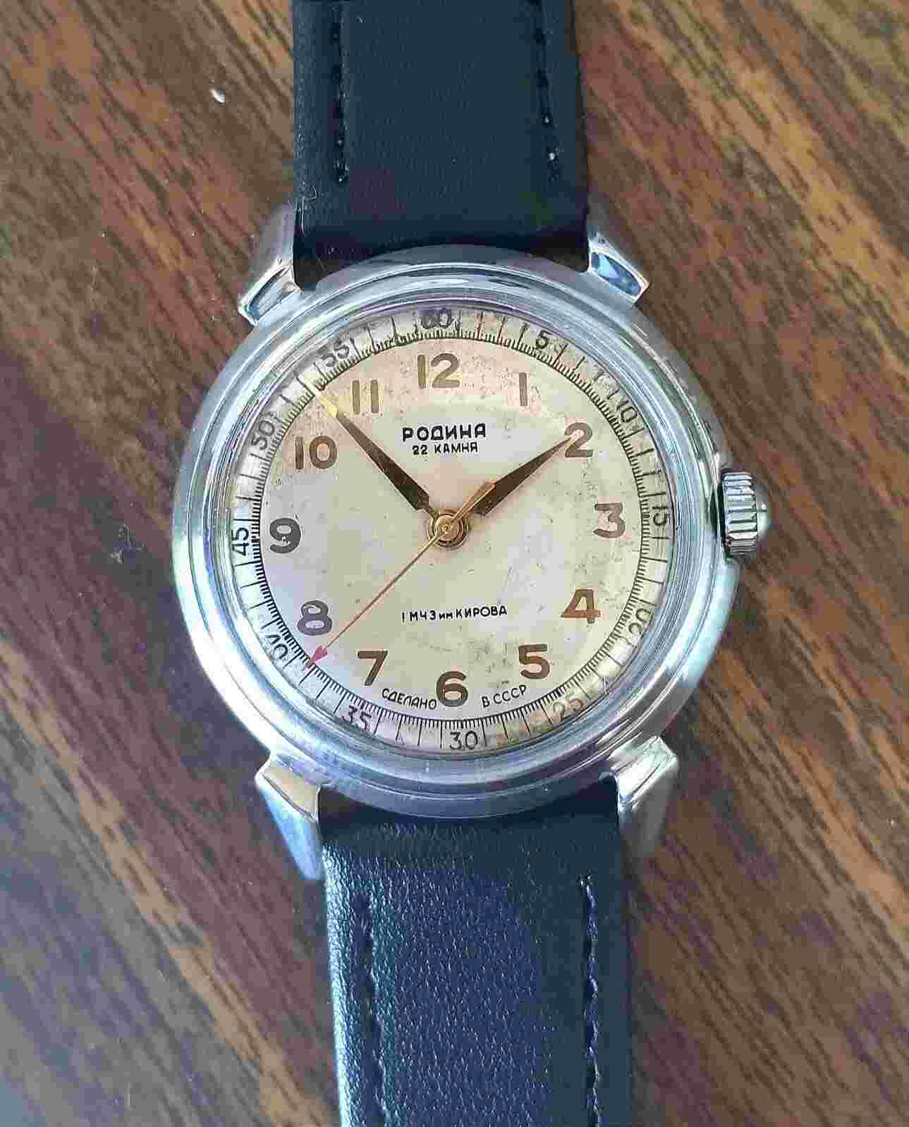 Refurbished Vintage watch RODINA 1 MCHZ USSR men's wrist watch