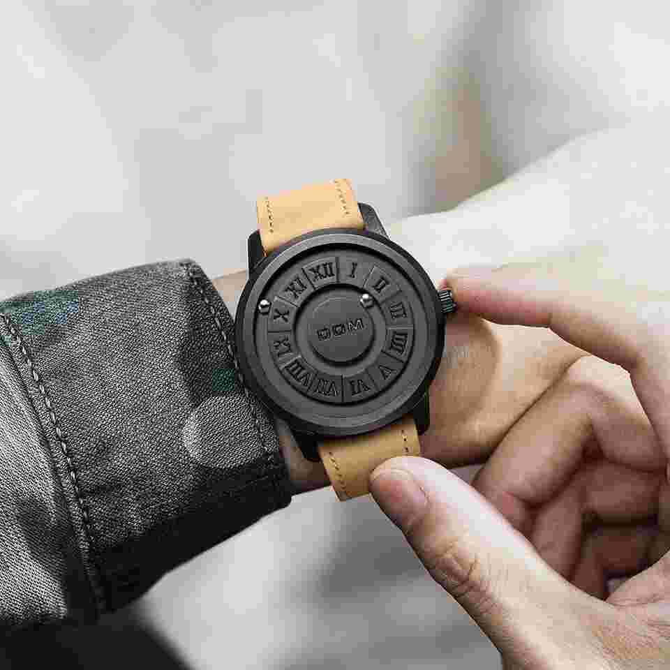 DOM New Concept Personality Men's Watch Creative Scrolling Pointer magnetic