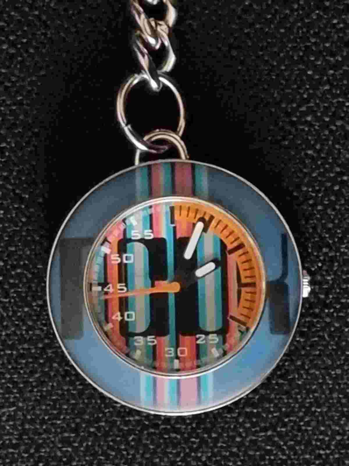 FRENCH CONNECTION FCUK TIME POCKET WATCH SAMPLE UNRELEASED DIAL AND STEEL CHAIN
