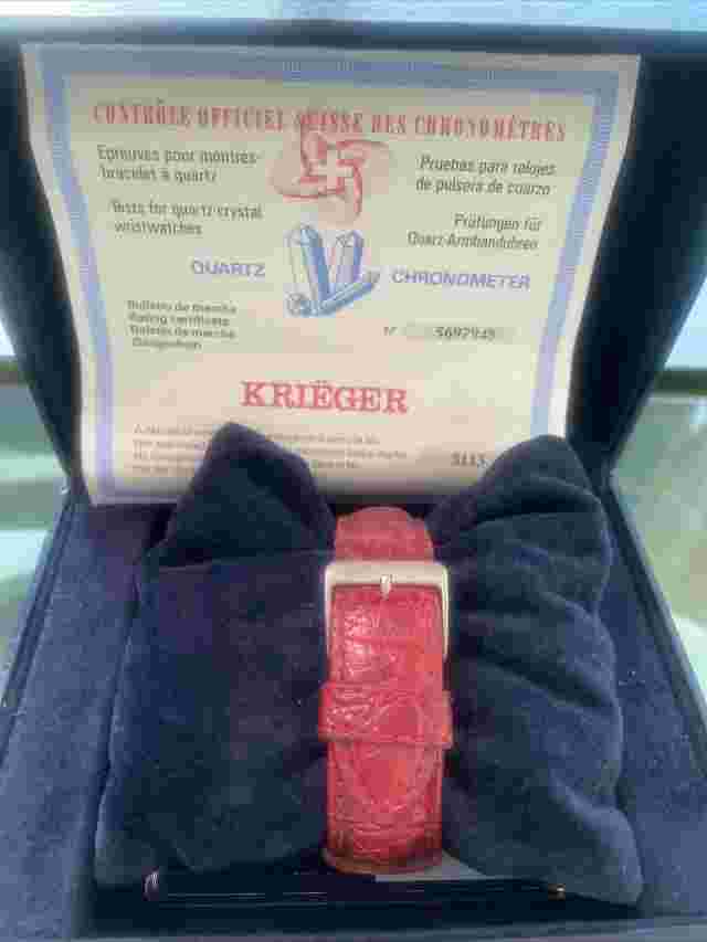 Krieger Sport 18k Bezel with Diamonds 7 Jewels 37mm Swiss Quartz Unisex Watch
