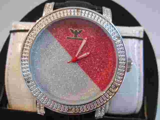 DIAMOND KING WATCH 6 AUTHENTIC DIAMONDS ON BEZEL DK70W 1 EXTRA BAND 48mm CASE