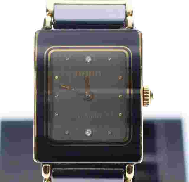 RADO DIASTAR 153.0283.3N Quartz Women's Watches Rectangle Black Gold Swiss Made
