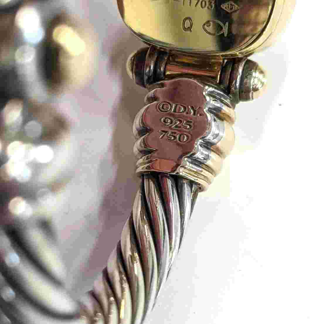 Estate David Yurman Watch Silver/Yellow Gold MOP Dial Diamonds Est Retail: $5600