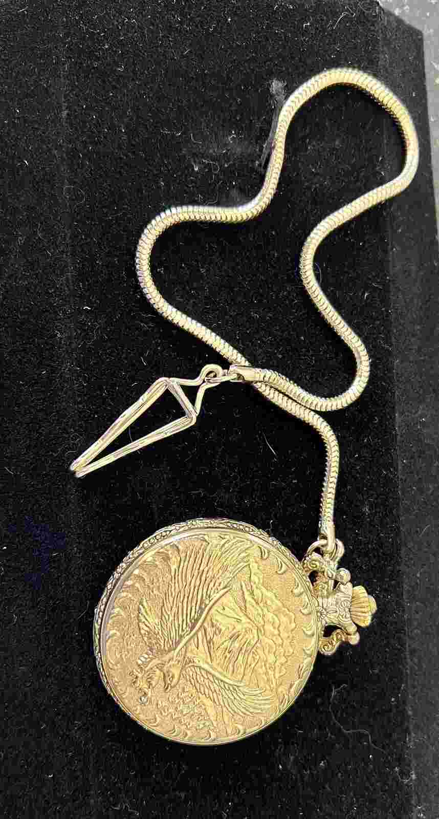 Statue of Liberty American eagle quartz pocket watch in gold commemorative LTD