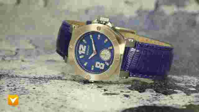Renato Ladies Swiss Luxury Limited Edition Diamond Dial Blue Leather Strap