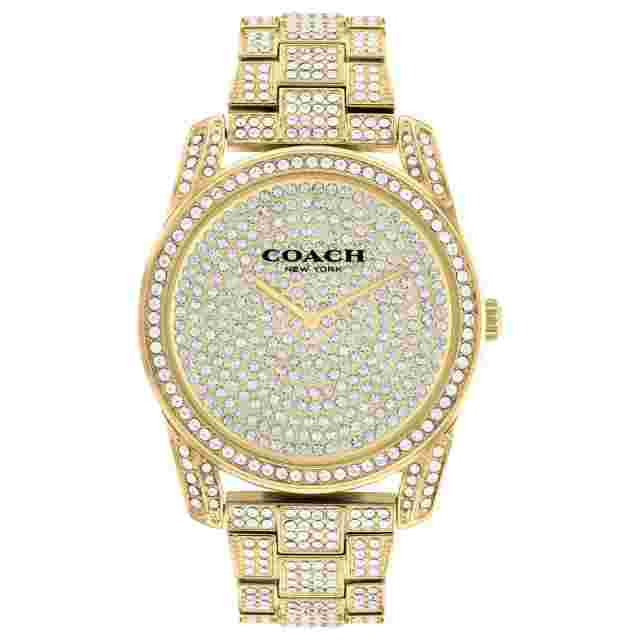 Coach 14503870 Preston Crystal Accented Gold Tone Stainless Steel Women's Watch