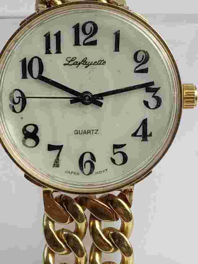 Lafayette Women's MOP Dial Quartz Watch Large Numerals Chain Link Strap