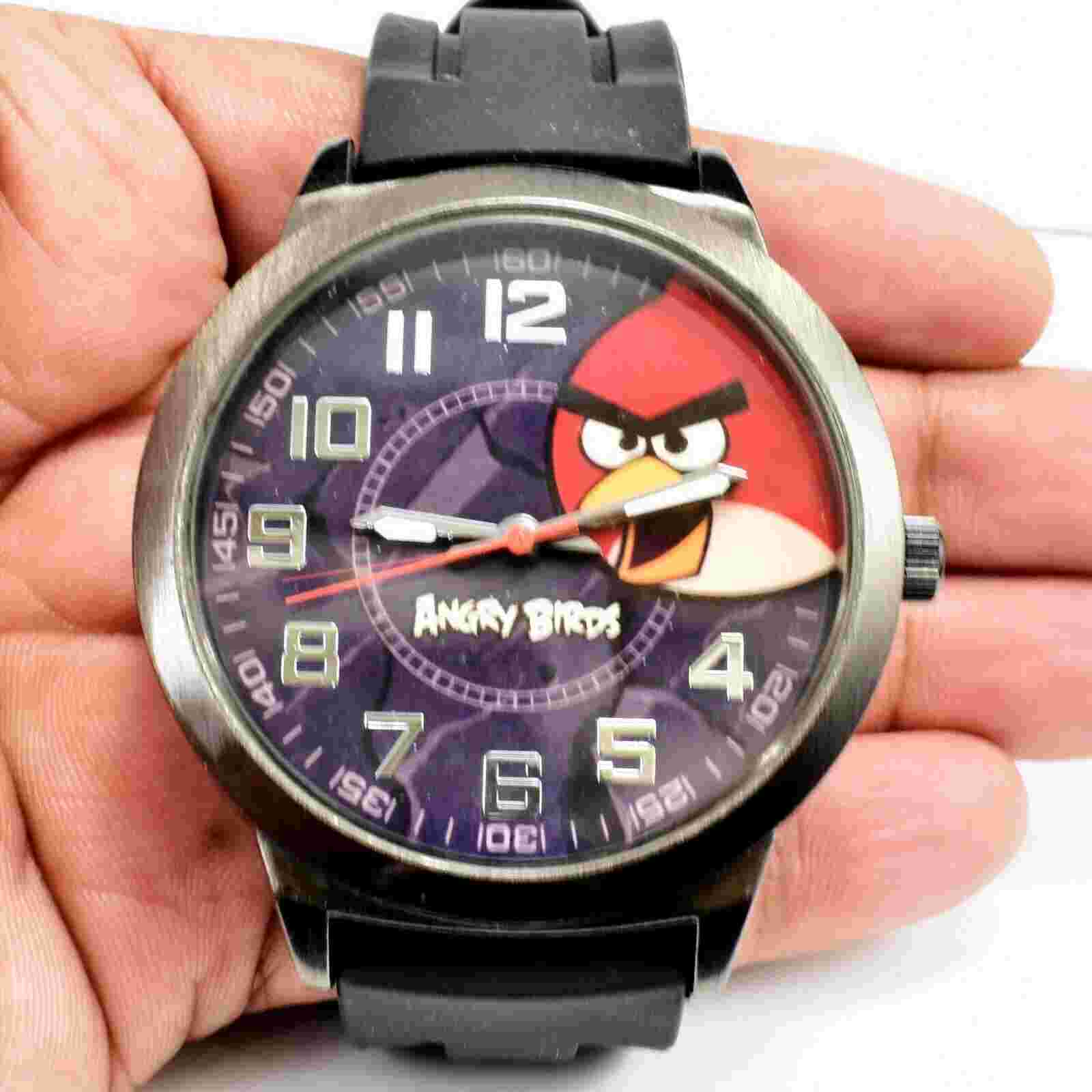Angry Birds BIG face Watch By Rovio Entertainment Rubber Straps NEW BATTERY