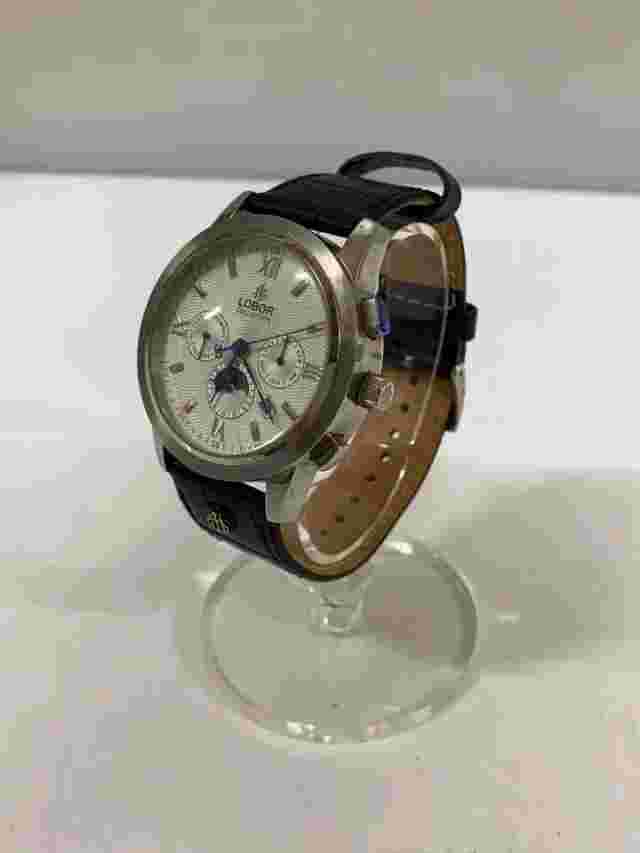 LOBOR Automatic Analog Wristwatch White Black Excellent JAPAN