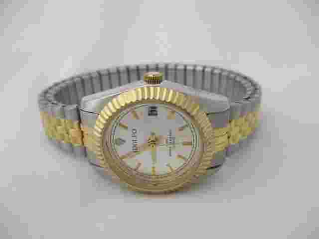 Adolfo Women's Two Toned Stretch Band Analog Watch Water Resistant