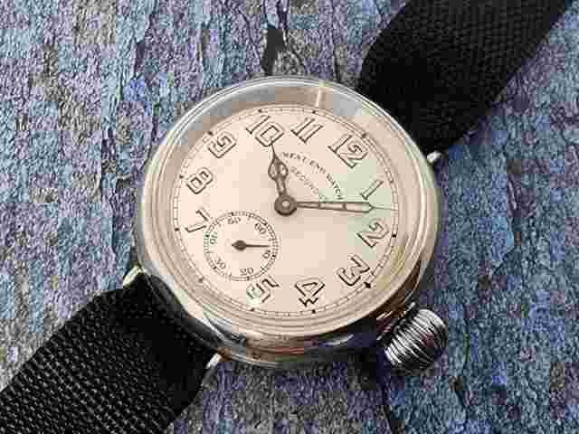 Rare West end watch co., Secundus Sub second White Dial wire lug 5.