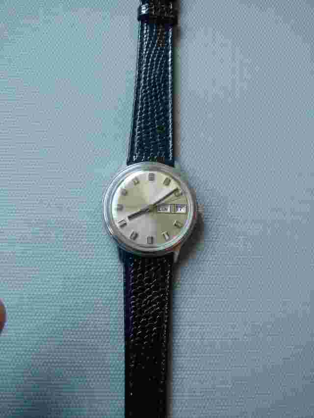 1973 Kelton Day Date Men's Chrome Case Wristwatch