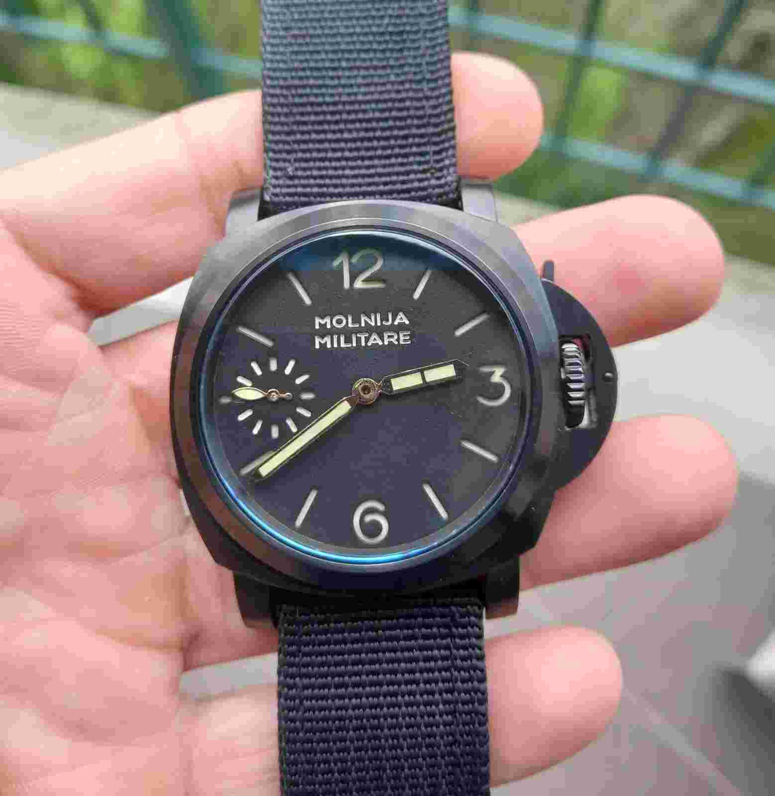 WWII Italian Military Diver Style Watch Vintage 1967 Molnija Movement 44mm PVD