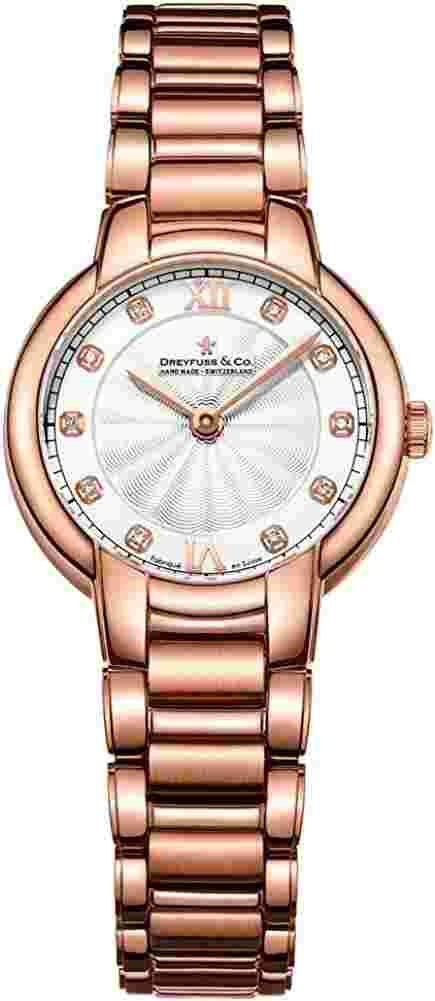 Dreyfuss Ladies Watch with Rose Gold Bracelet DLB00063/D/01