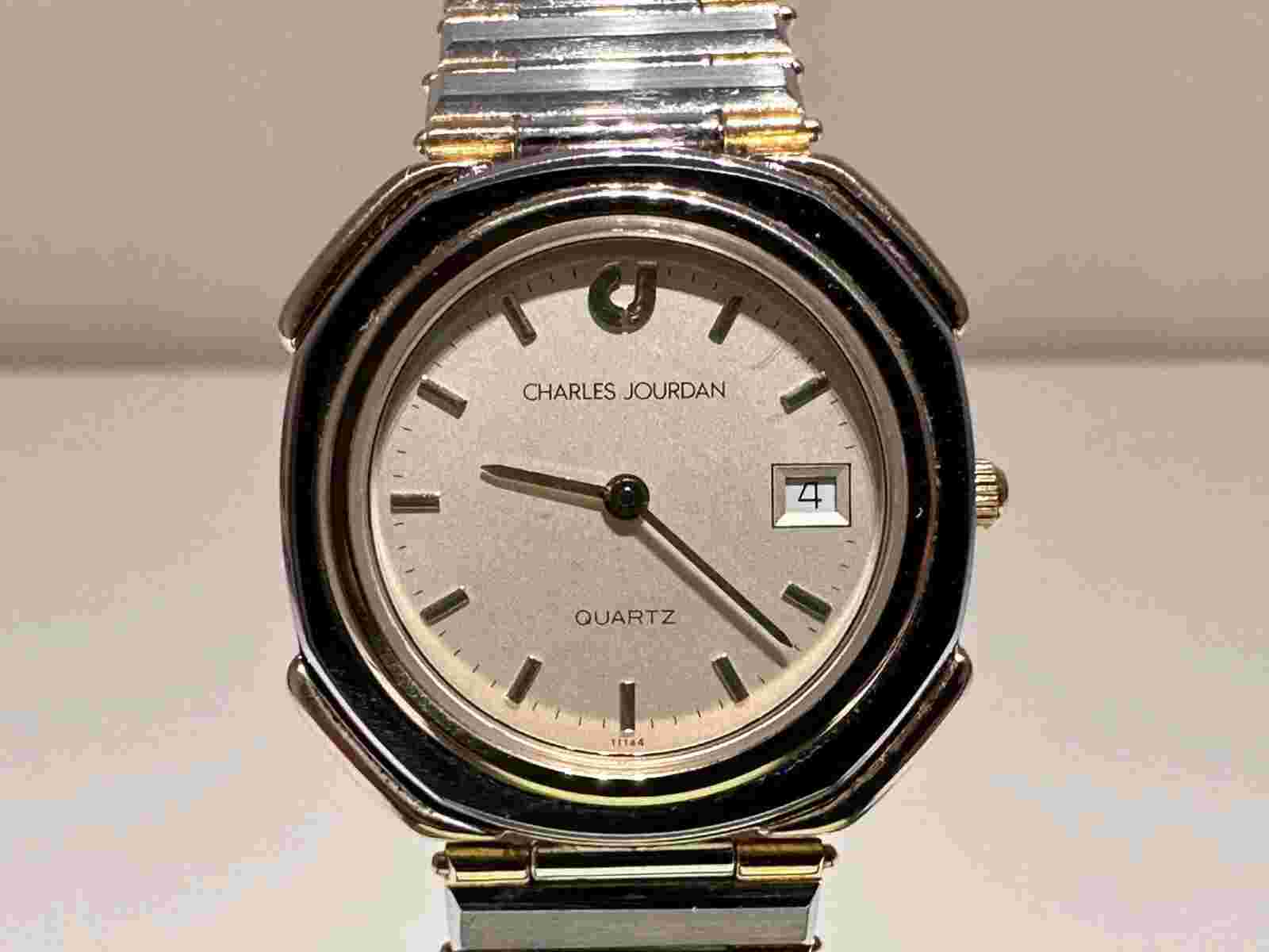 VINTAGE RARE BEAUTIFUL LUXURY  LADIES TWO TONE QUARTZ WATCH "CHARLES LOURDAN"