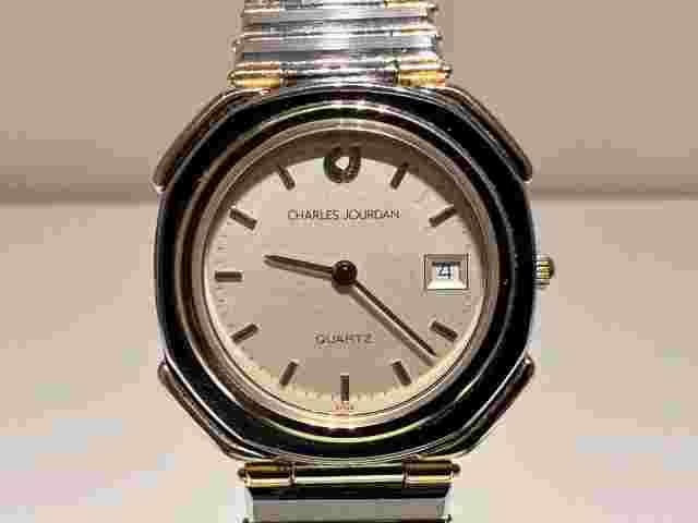 VINTAGE RARE BEAUTIFUL LUXURY  LADIES TWO TONE QUARTZ WATCH "CHARLES LOURDAN"