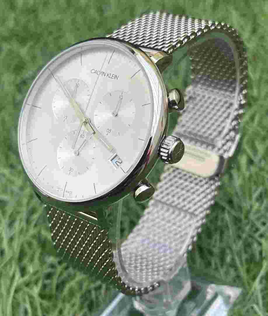 Calvin Klein Men's Chronograph Watch - Sleek Flat Glass, Popular Design, Used