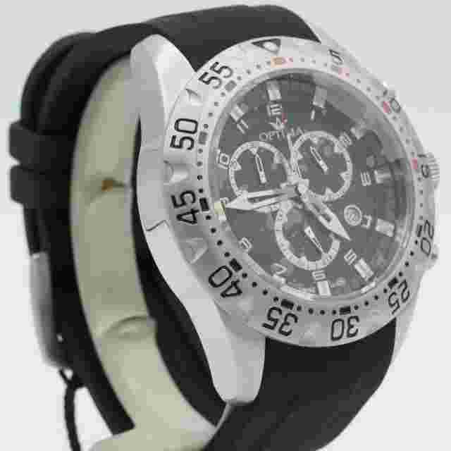 Optima Quartz Chrono Men's Watch Swiss Made like New Top Condition 44MM