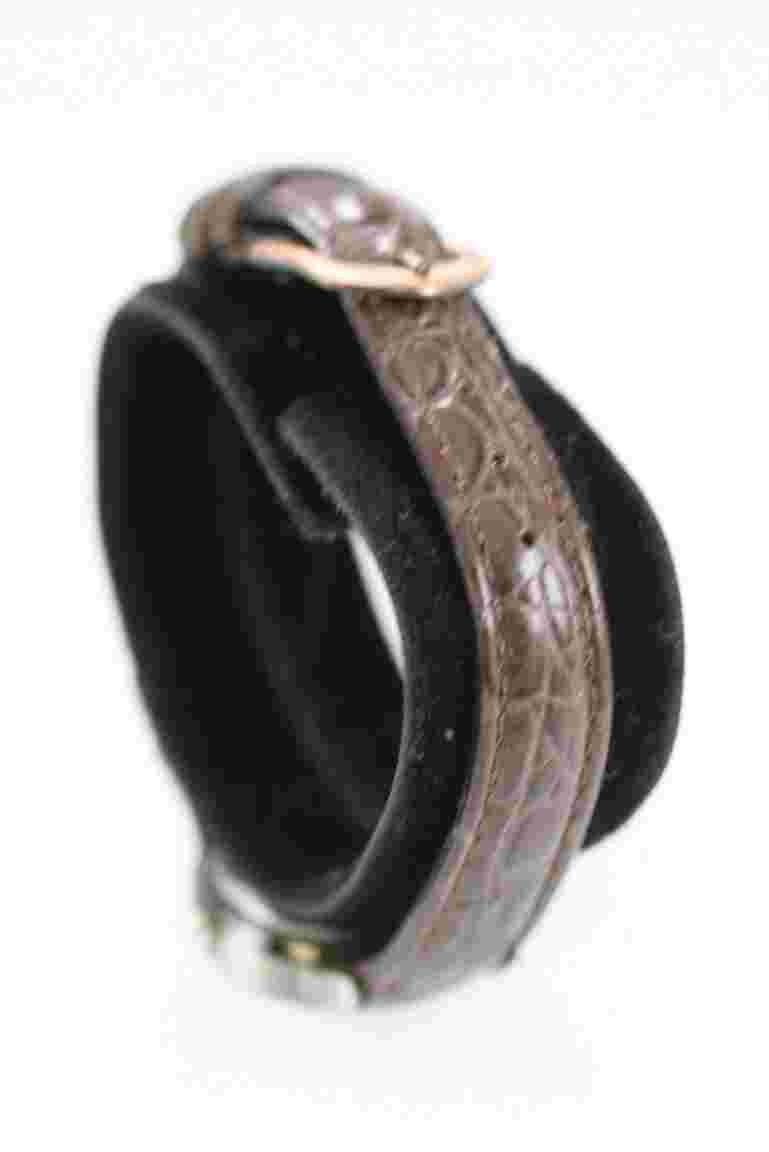 LEI Watch Women Silver Stainless Steel WR Leather Brown Battery White Quartz