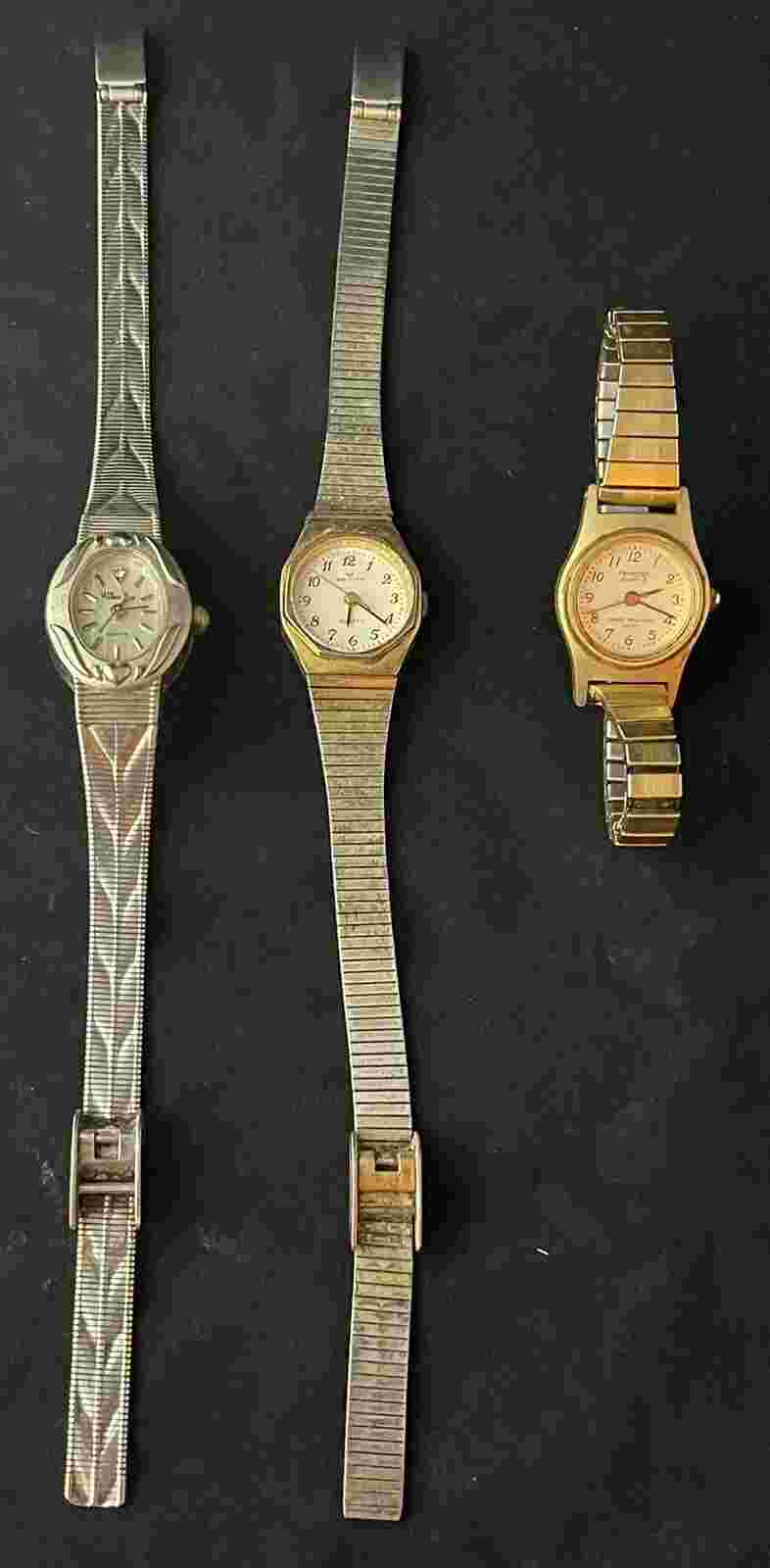 Lot of 3 Vintage Quartz Watches Untested Willow Bay Waltham Armitron