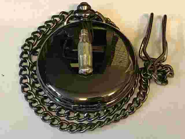 Pop Bottle TG194 Pewter on a Black Pocket Watch Quartz fob