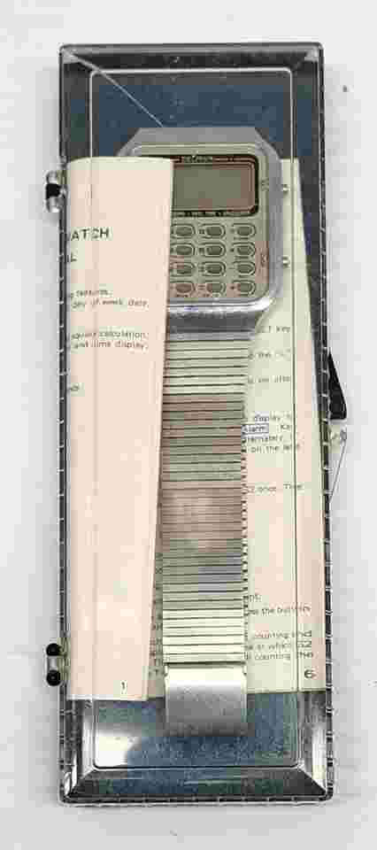 Vtg Delphi Melody Calculator Digital Quartz Watch With Box & Instructions - Nice