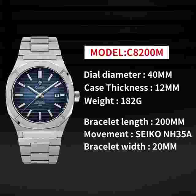 CADISEN Diver Watch Retro Luxury German Designer Men Automatic Mechanical Watch