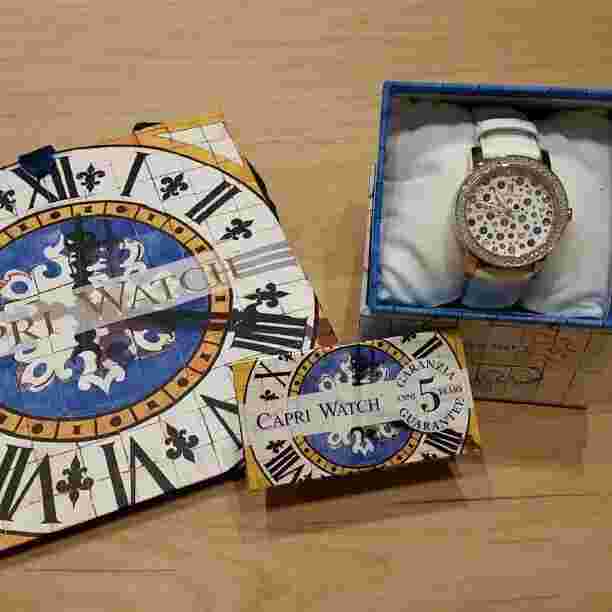 Capri Watch, Art.5105, Good condition Waterproof Box and bag included White