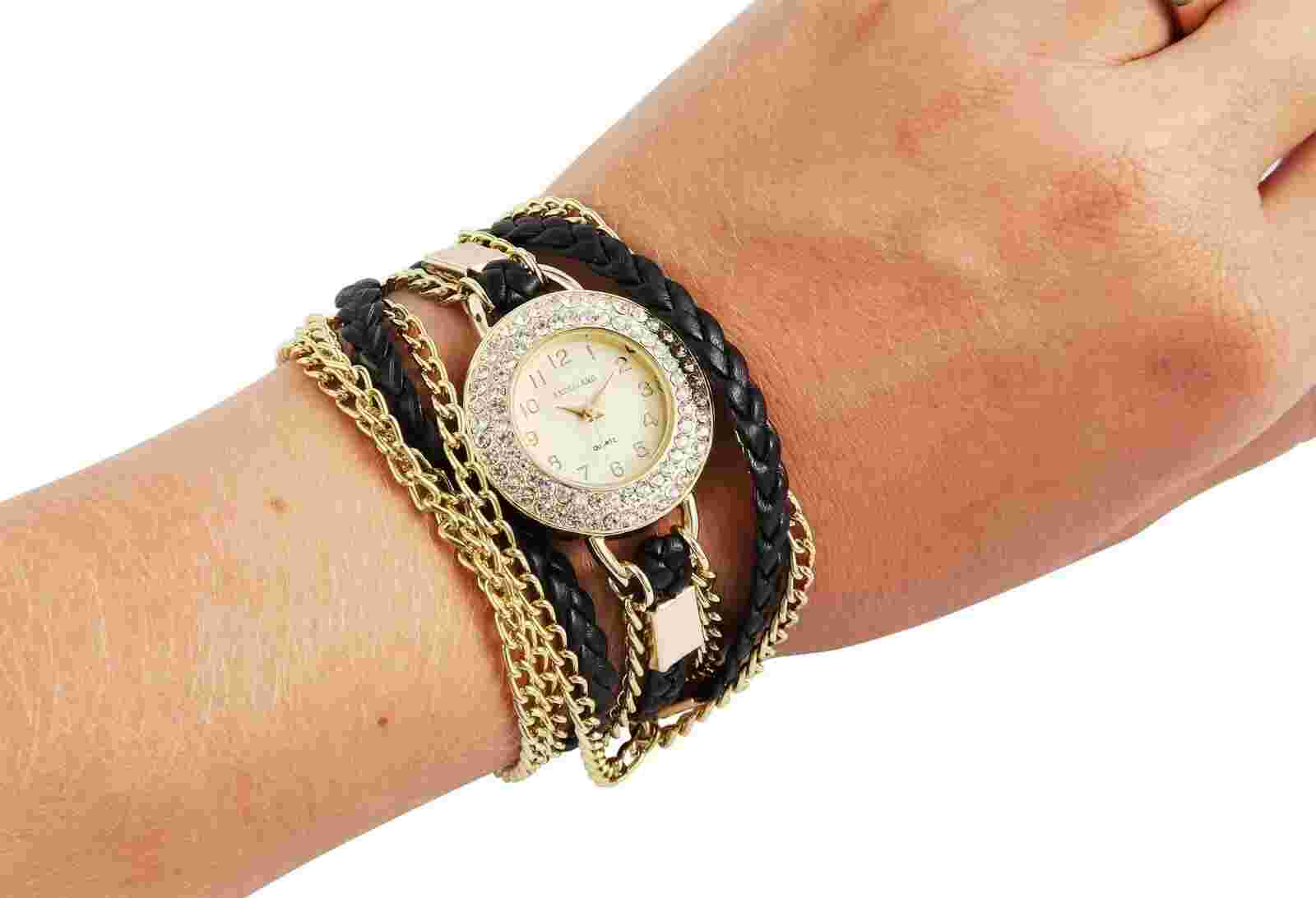 Excellanc Women's Watch Bracelet Wrap Look Girls Analog Watch Gift Trendy
